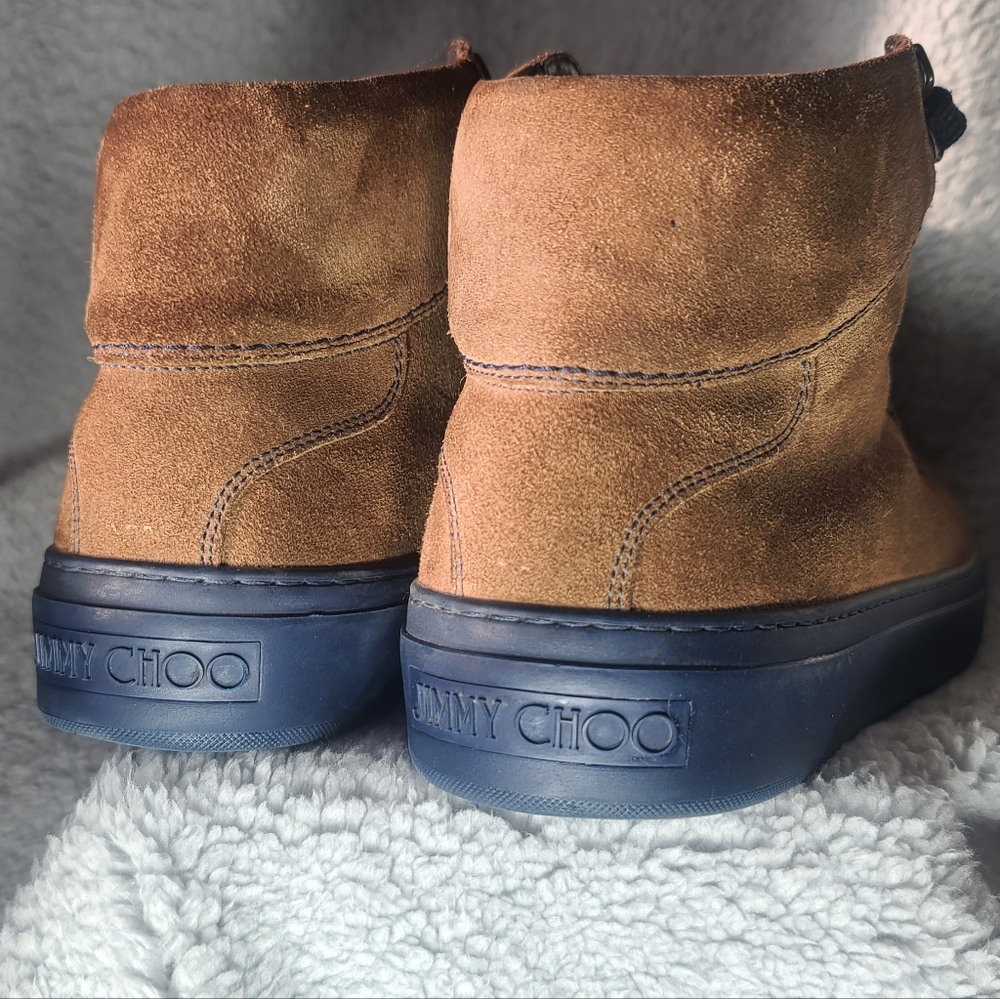 Jimmy Choo Brown Suede and Blue Sneakers - Picture 7 of 12